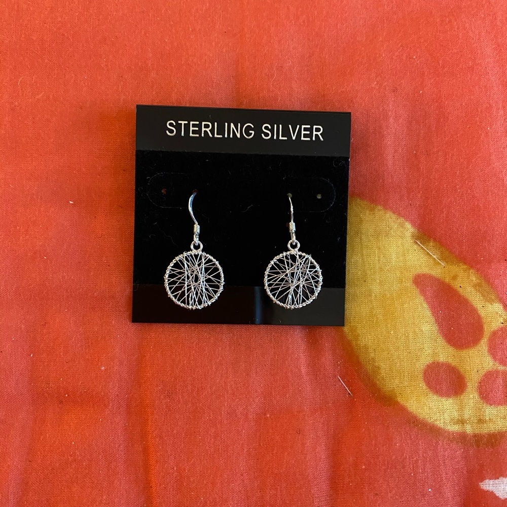 Sterling silver dream catcher earrings